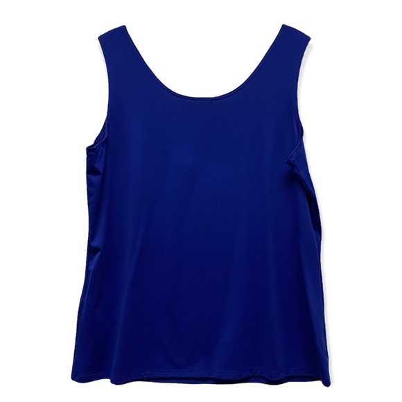 CHICO'S Microfiber Contemporary Basic Knit Nylon Stretch Tank Top Royal Blue 2/L - Picture 2 of 6
